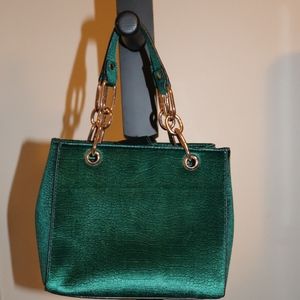 Green and Gold Hand Bag